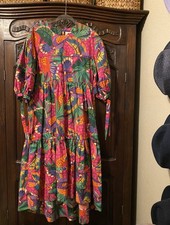 Farm Rio Dress Small Tropical 100% Cotton Spring Summer Vacation Boho NWOT Long