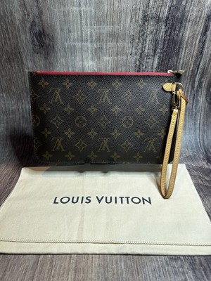 Louis Vuitton Pochette Monogram  Canvas Wristlet Clutch w/ Strap & Dust bag