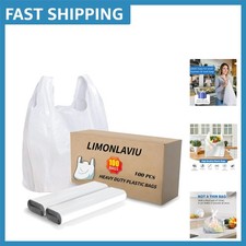 Strong Leak-Proof Plastic Bags - 100 Pack 11.5"x6.5"x21" for Small Businesses