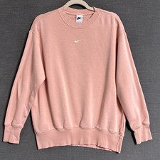 Nike Sweatshirt XS Pink Center Swoosh Womens Sportswear Phoenix Fleece Oversized