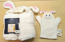 NEW WITH TAGS: Bunny Towel Bundle - Hooded Bath Towel and Wash Cloth - EASTER