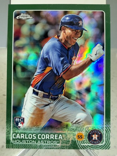 Carlos Correa [Green Refractor] #205 2015 Topps Chrome card