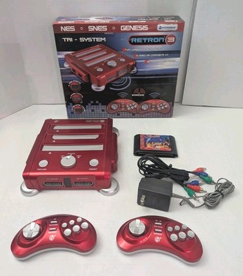 Hyperkin Retron 3 Launch Red Gaming Console NES, SNES, SEGA GENESIS  & 1 Game 