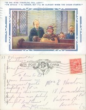Church scene humor Bamforth Co Ltd 1932 postmark Humour People