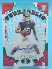 Treylon Burks ROOKIE Card Illusions Funkadelic Pink AUTO #F-19 Titans SSP /49. rookie card picture