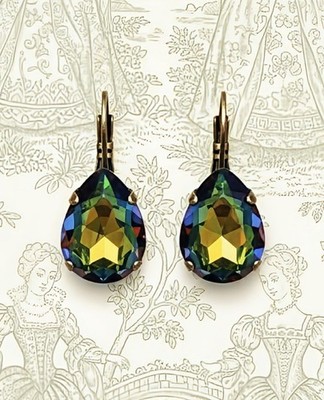 Volcano From  Swarovski Crystal Mettalic W/ Dazzling Effect Brass Based Earrings