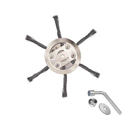 6'' Steel Wire Grass Trimmer Head with 6 Blades，Rotary Brush Weed Cutter，Weed ...