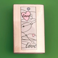 Holz Stempel Liebe und Herzen Design sauberer Druck sehr schöne Details