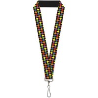 "Buckle-Down Lanyard-1.0\"-Diamonds Black/Multi Neon 22\" X 1\" Multicol (Us Import)"