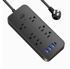 Power Strip Surge Protector w/ USB Ports   6 AC Outlets  3 USB-A  1 USB-C New