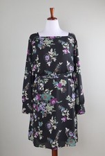 ANN TAYLOR LOFT Plus NWT $89 Floral Bow Belted Lined Square Neck Dress Size 20