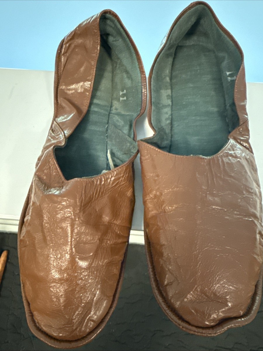 EVANS STANDARD 1950 Men's Sz 11 Soft Sole Slippers With Pouch Soft