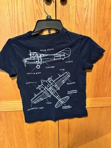 Crazy 8 Blue Airplane Graphic Print Short Sleeve Crew Neck T-Shirt M (7-8)