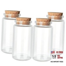 4pcs 100ml / 3.4 oz. Small Glass Jars with Cork Lids, Spell Jars, Glass