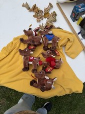 DanDee Lot of 5 Reindeer Plush Set Cupid Prancer Comet Donner Blitzen Christmas
