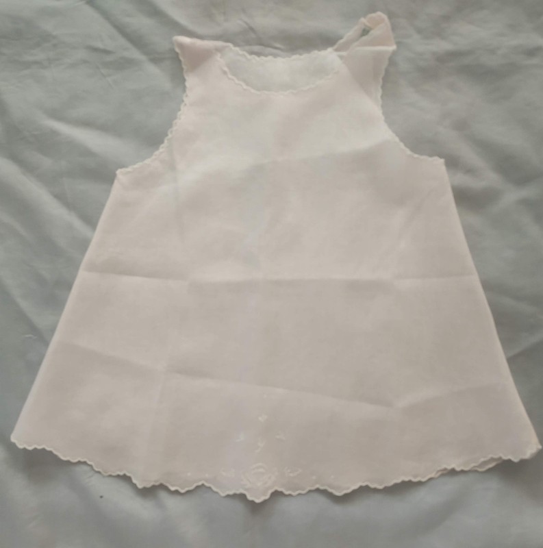 VINTAGE PINK  COTTON  BABY SLIP ~ PHILIPPINES ~ 1 YEAR   