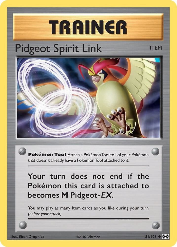 Pokémon TCG Pidgeot Spirit Link XY Evolutions 81/108 Uncommon NM/M Trainer Item