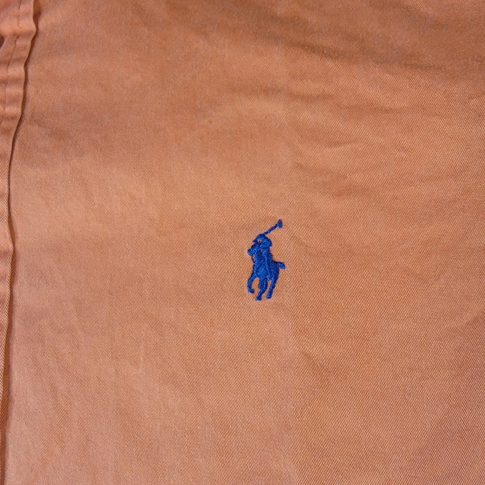 Camisa Polo Ralph Lauren Para Hombre Manga Larga Blake Abotonada Talla Grande Naranja Foto 2 de 4