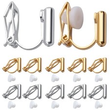 20pcs Clip On Earring Converter with Post and 20pcs Soft Earring Cushion for ...