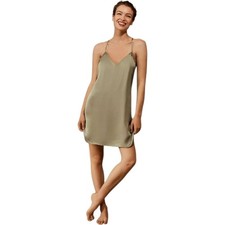 BHLDN Anthropologie Annet Chemise Satin Mini Slip Dress Size XS