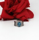 Sterling Silver & Blue Topaz Cocktail  Ring Size 8 7.72g CAT RESCUE — photo 2