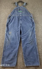 Key Imperial Bib Overalls Mens 44x30 Med Wash Farm Ranch Construction Work Wear