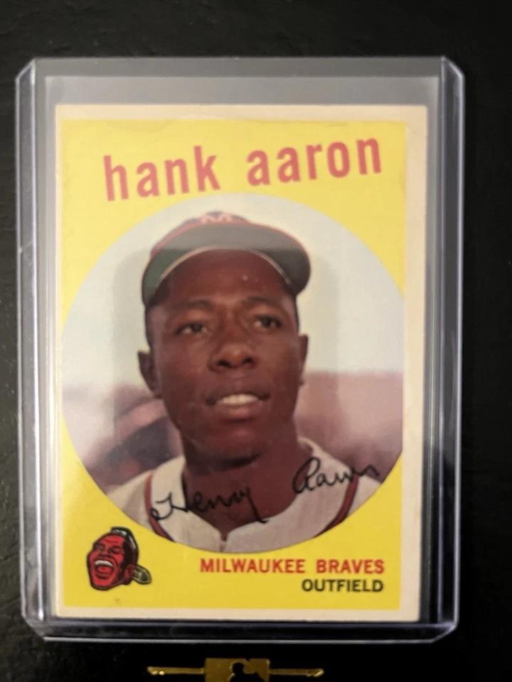 Lote de 2 tarjetas de béisbol 1959 Topps Hank Aaron y Bob Clemente. VG-EX Foto 3 de 4