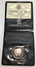 Republique De Quinee Proof Coin. 1968 John F. Robert Kennedy 200 Francs Guineens