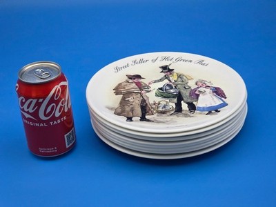 Ein vollständiger Satz von 8 Wedgwood Bone China THE STREET SELLER OF LONDON Serie - GC