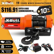 X-bull Atv Winch Kit 3500lbs Winch 12v Synthetic Rope Atv Utv Boat Winch