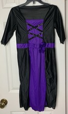 Rubie's Purple and Black Witch Halloween Costume Dress for Kids, Size Large