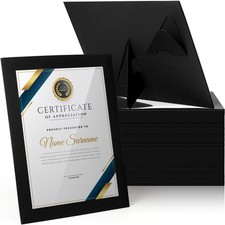 Tatuo 25 Pcs 8.5 x 11 Paper Picture Frames Document Horizontal Black