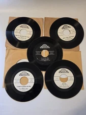 Lot Of 5 Wheeling 7" Record Label Lot 45rpm Chickie Doc Williams Smokey Pleacher