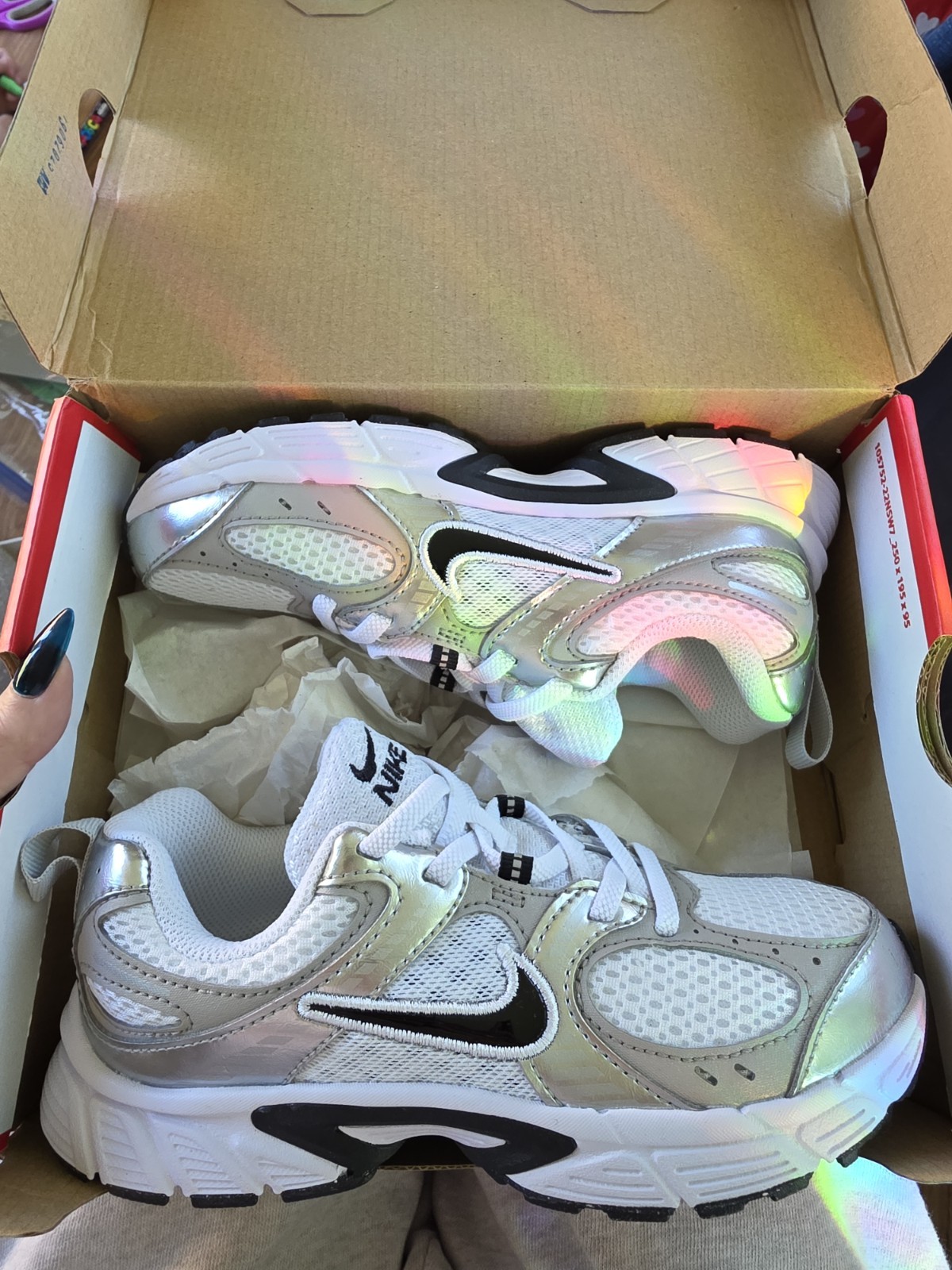 White Black Silver Tennis Shoes