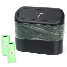 Einesin Car Trash Can Mini Car Organizer Bin with Lid and 40pcs Trash Bags Small