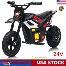 24V Electric Dirt Bike for Boys Girls Electric Motorcycle 3.67Mile/h Throttle US