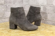 GREY SUEDE BLOCK HEEL ANKEL BOOTS  SIZE 4 / 37 BY DUNE LONDON USED CON