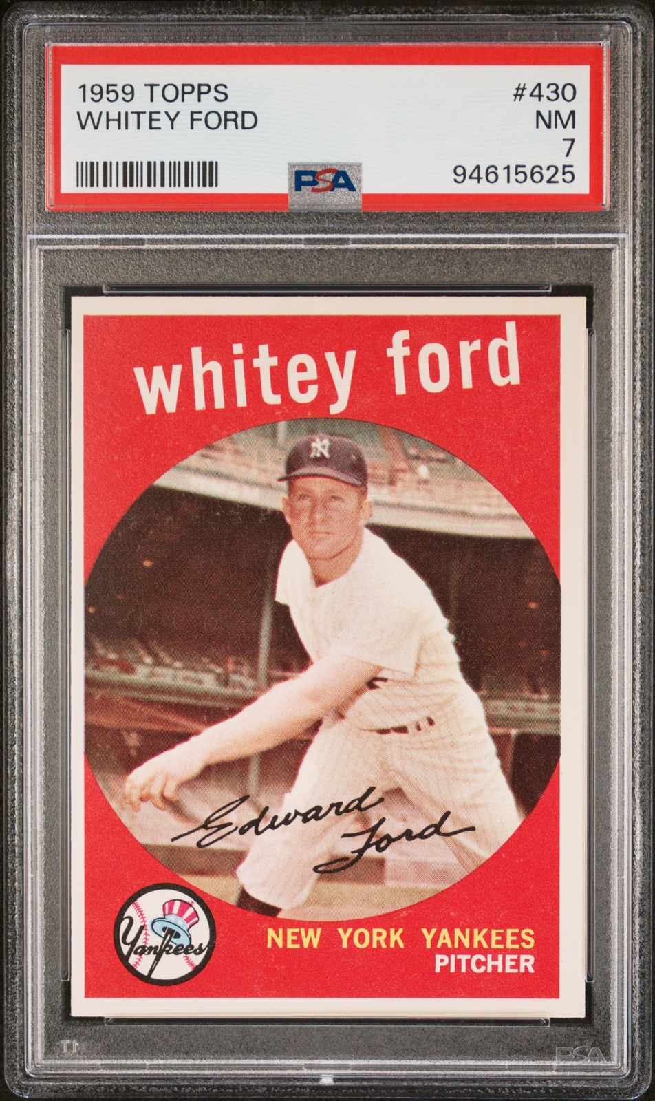 1959 TOPPS #430 WHITEY FORD PSA 7