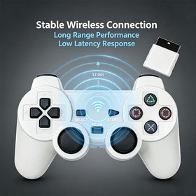 Wireless Controller For Sony PlayStation PS2 2.4GHz Dual Vibration Twin Shock