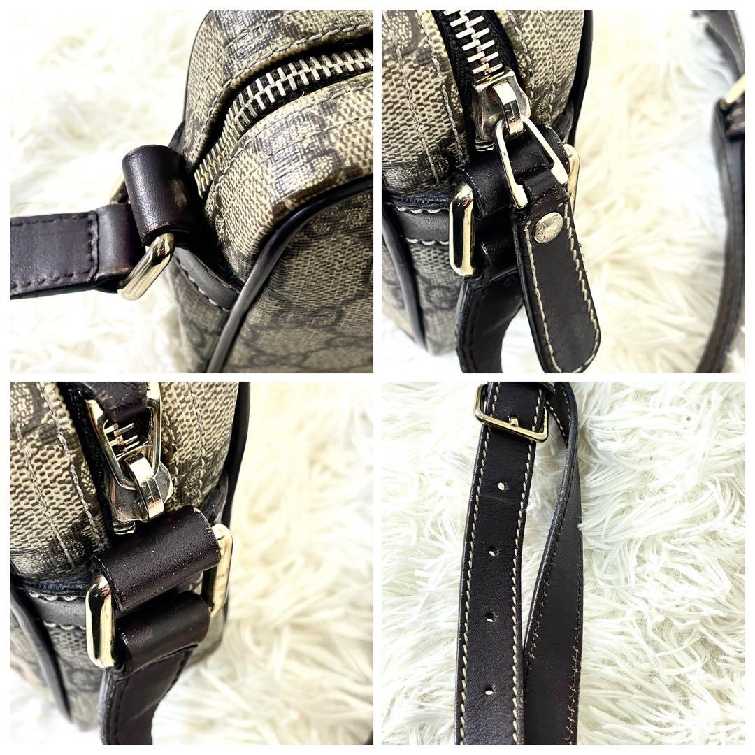 GUCCI 201447 467891 GG Supreme Shoulder Bag PVC Leather Brown Vintage From Japan thumbnail 22