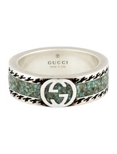 New Interlocking G Sterling Silver & Enamel B...