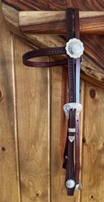 Beautiful SILVER BROW BAND HEADSTALL By Hansen Of CA