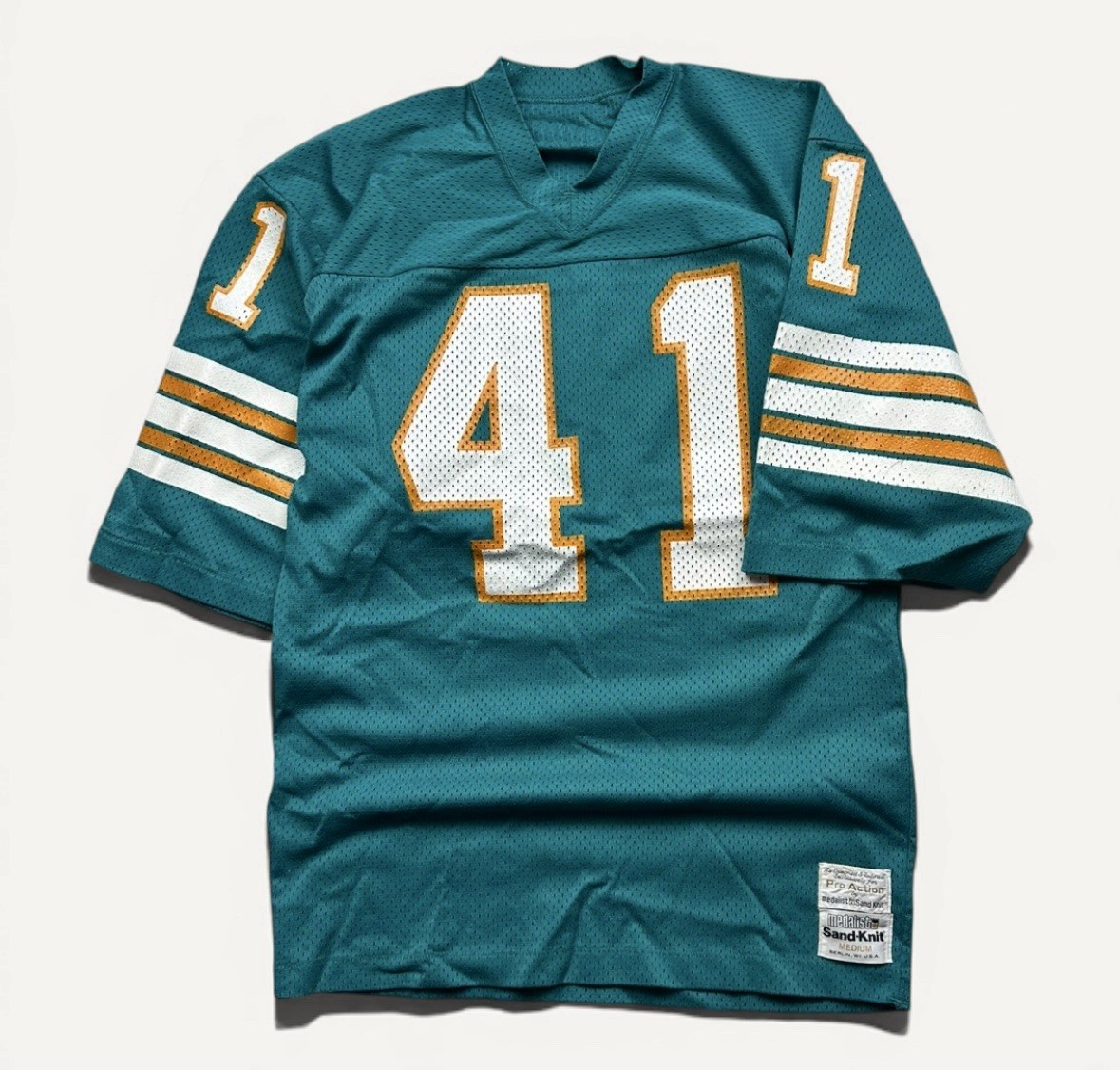 Vintage Men’s Sand Knit Miami Dolphins Keith Byars Jersey 80s #41 Sz M Home