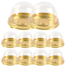 50Pcs Clear Plastic Mini Cupcake Boxes Muffin Pod Dome Muffin Container Box for
