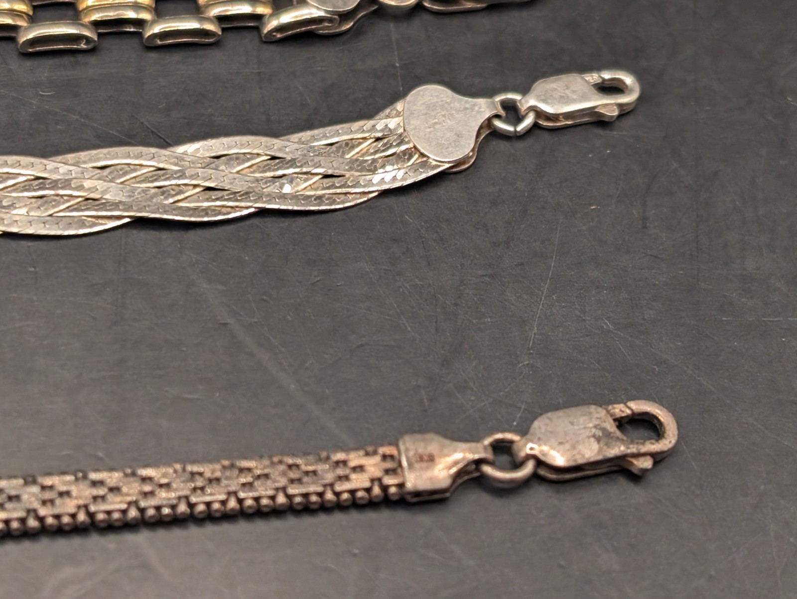 🔥 ITALY SOLID STERLING SILVER MESH TREAD WEAVED … - image 9