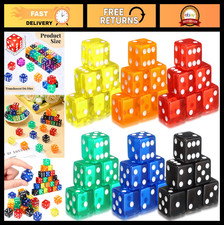 36-Piece Casino Craps Dice Set - Acrylic Translucent D6, Square/Rounded Edges fo