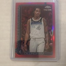 2025 Topps Chrome Rob Dillingham Timberwolves Magenta Refractor #162/399