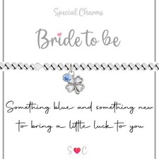 Beaded bracelet, Bride to be - Something special, something blue , clover luck