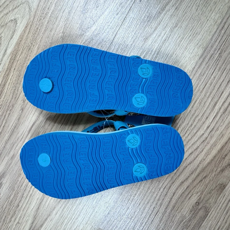 Sandalias chanclas Reef para niñas pequeñas 7/8 playa piscina verde azulado dorado sirena brillo Foto 2 de 3