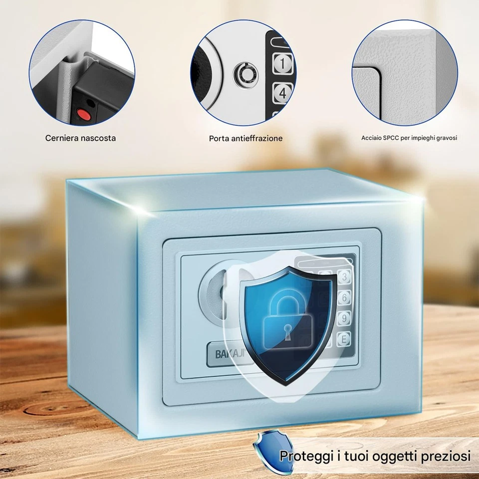 Cassaforte a Muro Numerica Digitale Elettronica 23x17x17cm Sicurezza Casa Hotel - Immagine 2 di 4